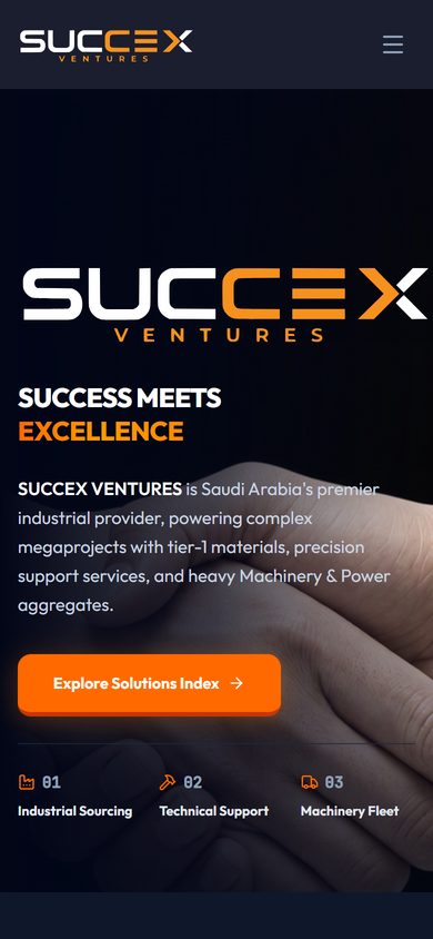 SuccEx Ventures website on mobile