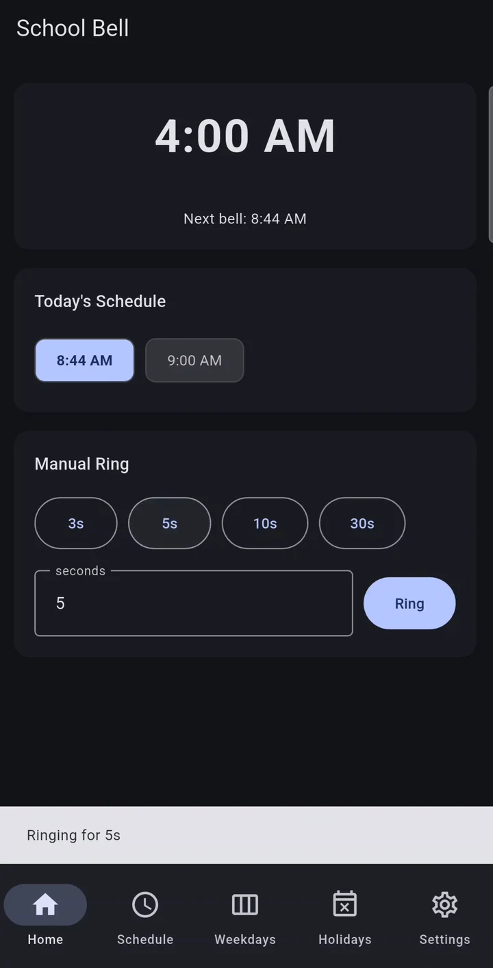 Automatic Bell manual ring screen