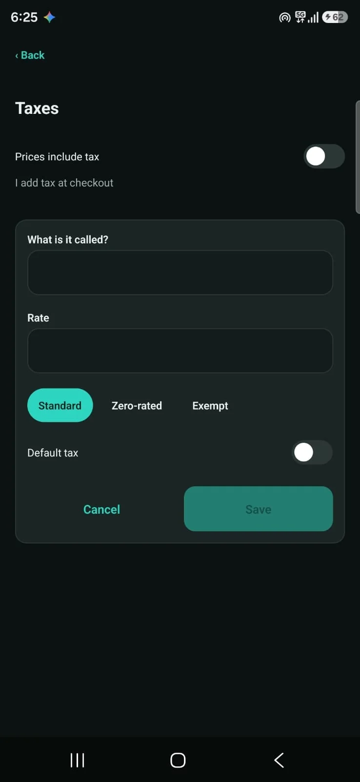 SELLO Lite taxes screen