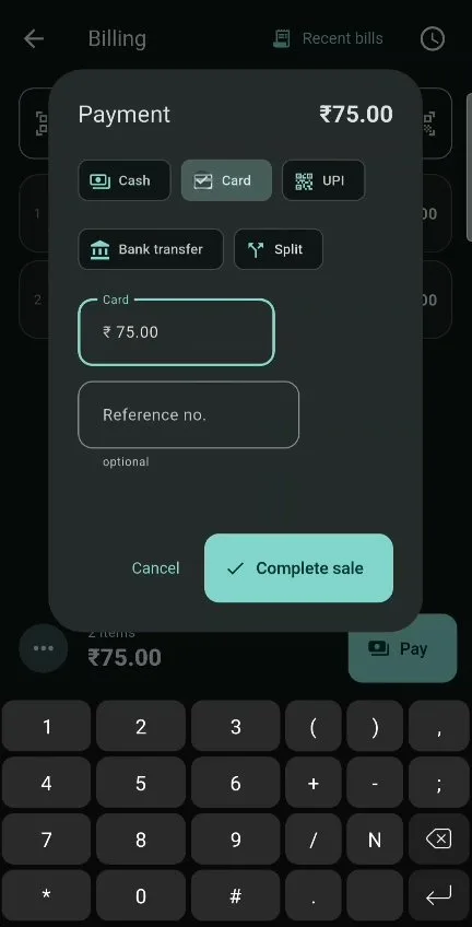SELLO Retail pay screen