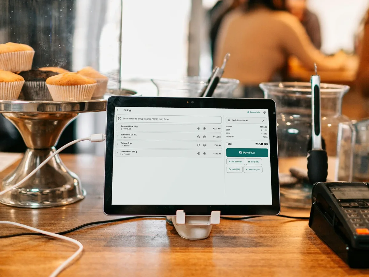 SELLO Retail billing on a tablet screen on a POS terminal