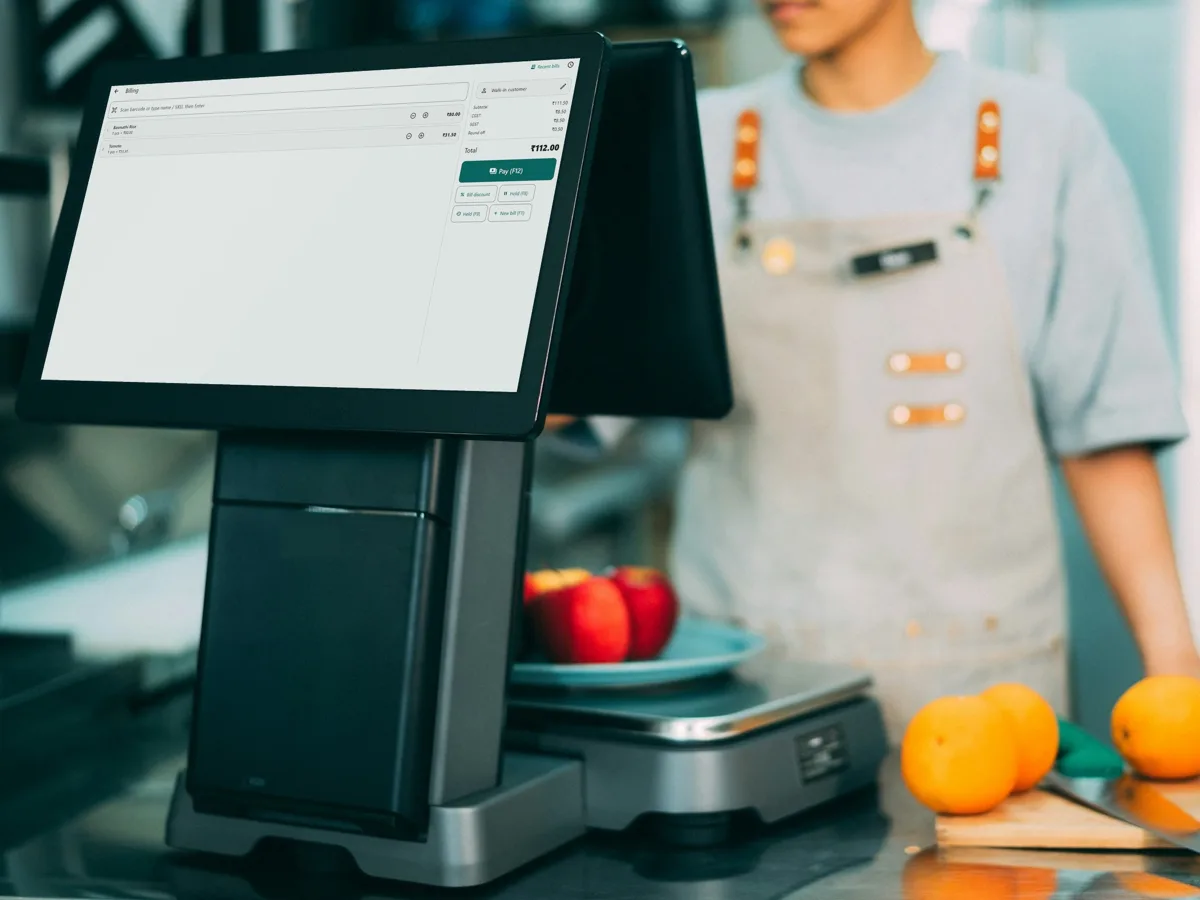 SELLO Retail scan & bill screen on a POS terminal