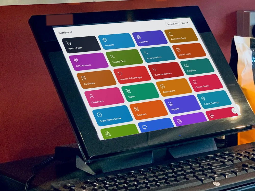SELLO dashboard screen on a POS terminal
